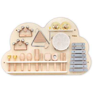 Sienas panelis ar mūzikas instrumentiem