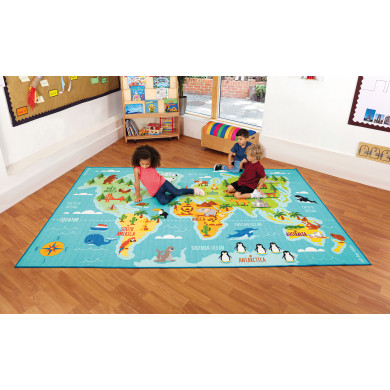 Paklājs „Pasaules karte”, 2 × 3 m